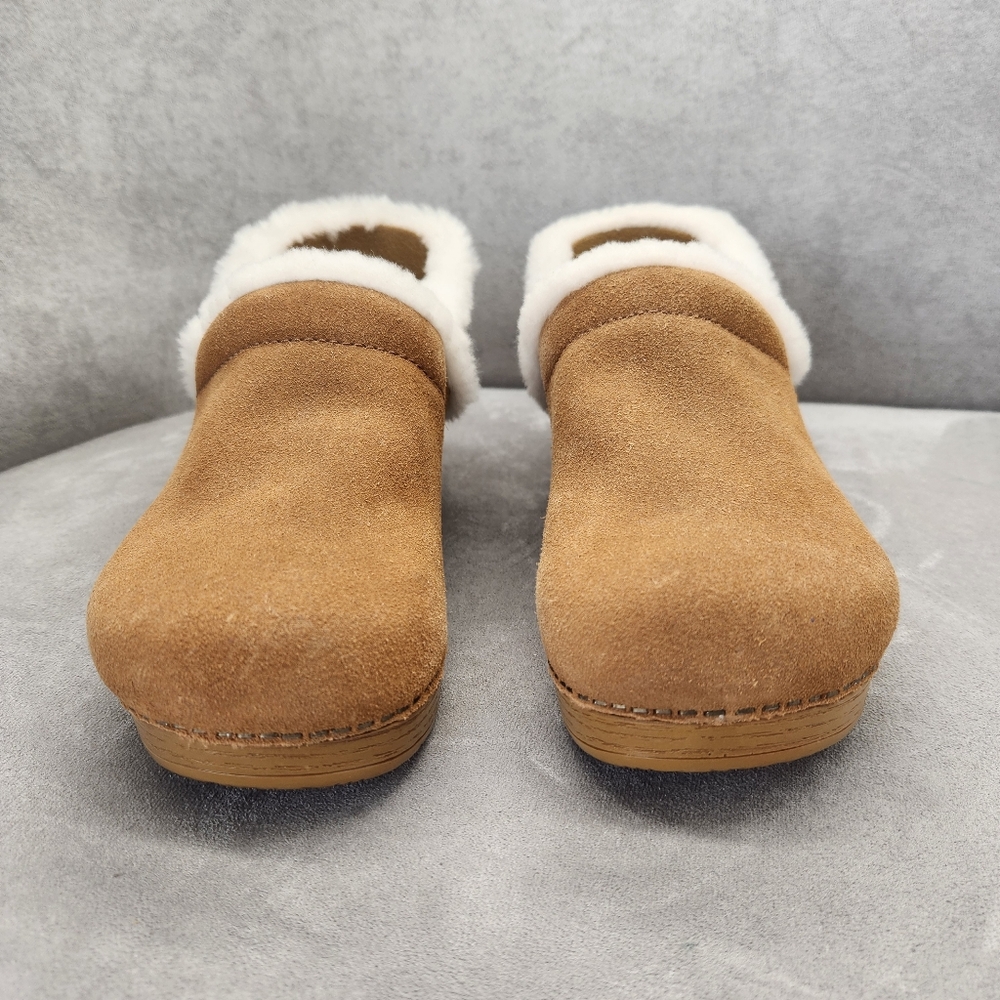 Dansko Pro Cozy Clogs Women's 11.5 Tan Suede Shearling Boho Cottagecore New $150 - Picture 10 of 15